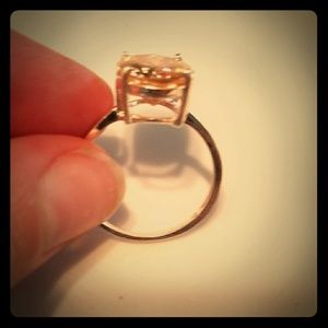 Silver Ring with Apricot stone.